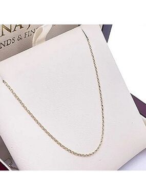 14k Yellow Gold basic necklace chain 18" anchor link design sterling sil…